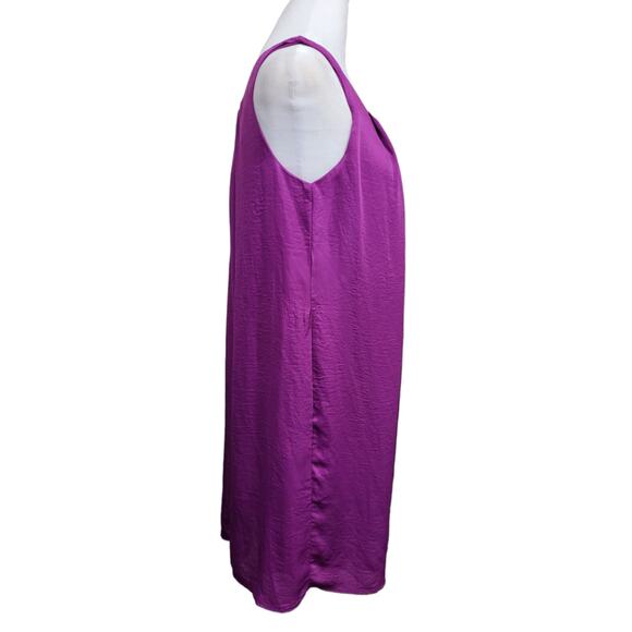VNTG Corey P Purple Satin Shift Dress 6 Coquette Old Money Quietlux Minimalist - Picture 7 of 7